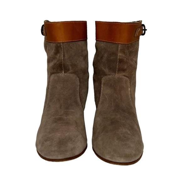 Sebago Dark Taupe Suede Sides w/Tan Leather ‘Nell’ Ankle Boots Sz 9.5 - Picture 3 of 13